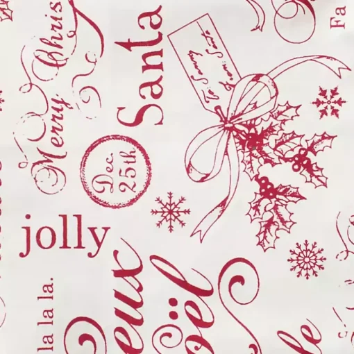 Vintage Christmas Print Napkins, Set of 6