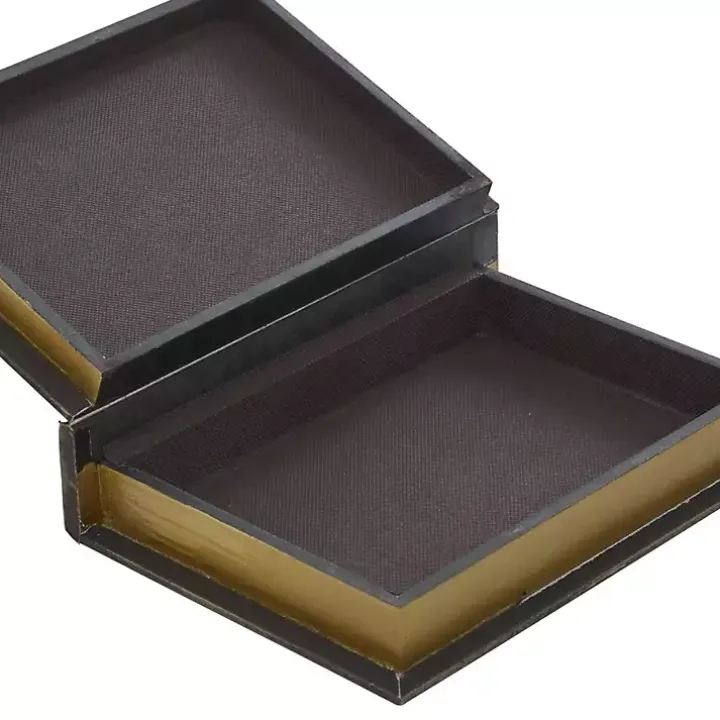 Vintage Classics Faux Leather Book Boxes, Set of 3