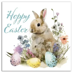 Vintage Hoppy Easter Floral Canvas Art Print