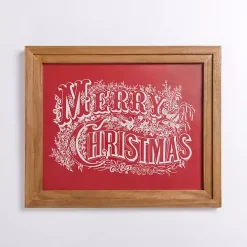 Vintage Merry Christmas Framed Wall Plaque