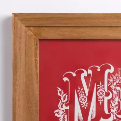 Vintage Merry Christmas Framed Wall Plaque