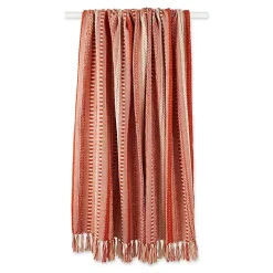Vintage Red Braided Fringe Throw