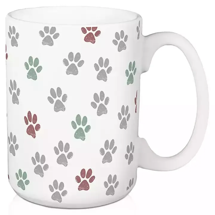 Waiting for Santa Paws Mugs, Set of 2