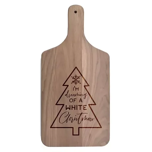 Walnut Dreaming of a White Christmas Cutting Board