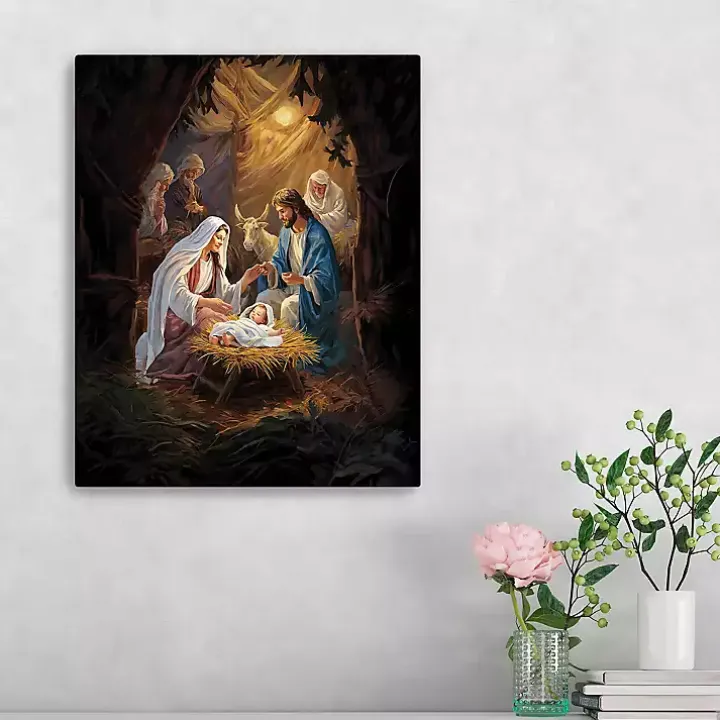 Warm Nativity Scene Canvas Art Print, 16x20 in.