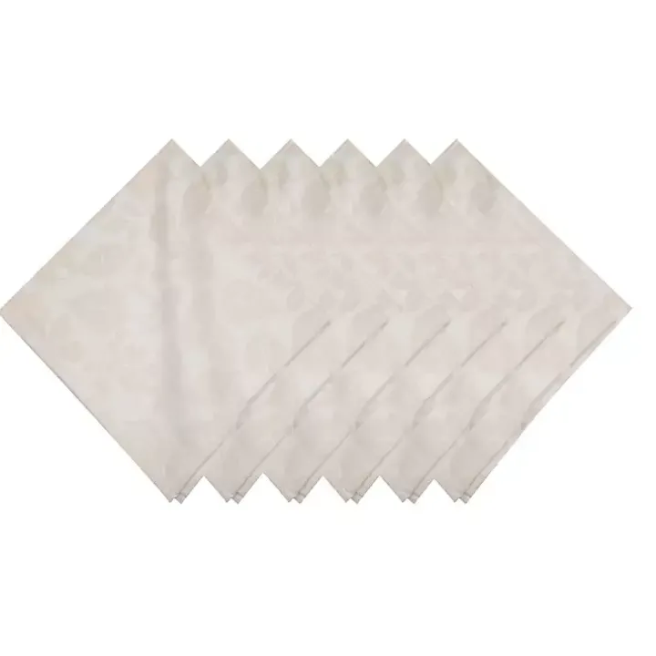 Warm Neutral Leaves Napkins, Set of 6
