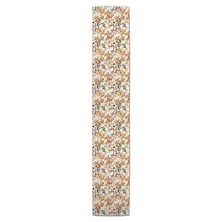 Watercolor Autumn Botanicals Table Runner, 72 in.