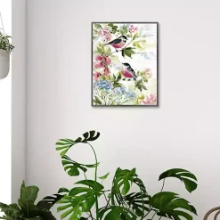 Watercolor Birds I Framed Canvas Art Print