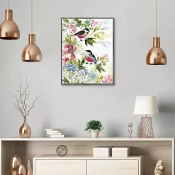 Watercolor Birds I Framed Canvas Art Print
