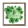 Watercolor Clover Personalized Framed Wall Plaque