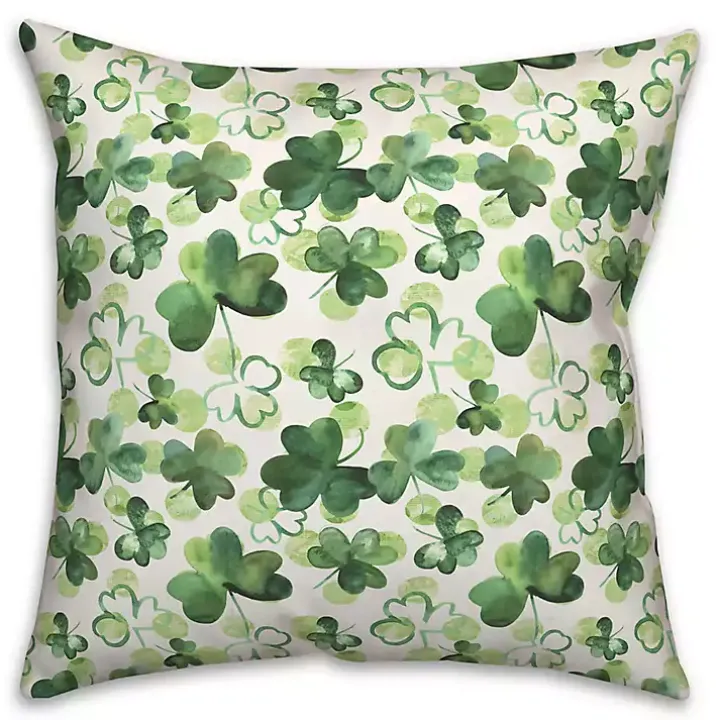 Watercolor Clovers Indoor/Outdoor Pillow
