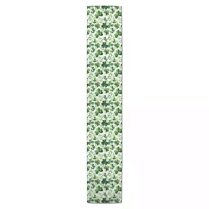 Watercolor Clovers Table Runner, 72 in.