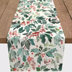 Watercolor Holly Table Runner, 90 in.