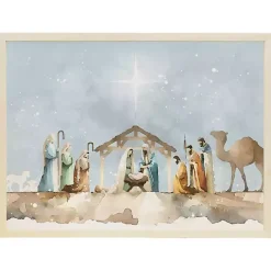 Watercolor Nativity Scene Framed Art Print