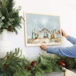 Watercolor Nativity Scene Framed Art Print