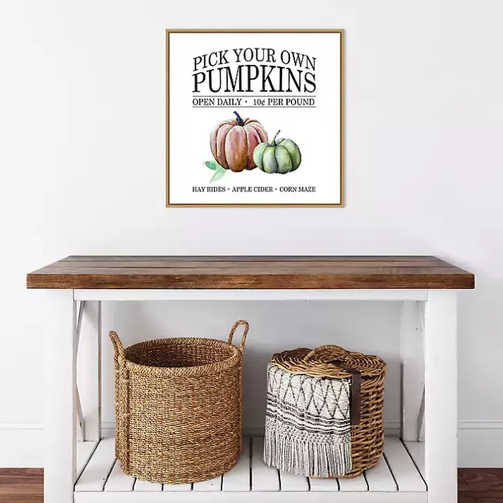 Watercolor Pick Your Own Pumpkins Framed Wall Art