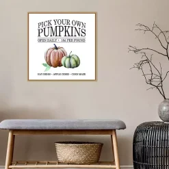Watercolor Pick Your Own Pumpkins Framed Wall Art