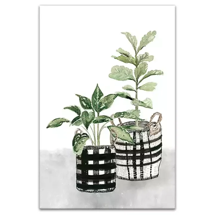 Watercolor Plaid Vase Canvas Art Print, 20x30 in.