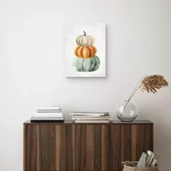 Watercolor Pumpkin Stack Canvas Art Print