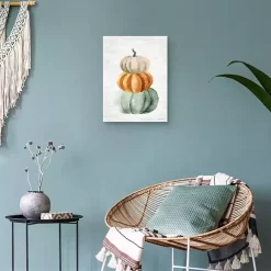 Watercolor Pumpkin Stack Canvas Art Print