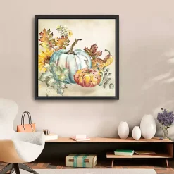Watercolor Pumpkins Framed Canvas Art Print