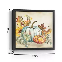Watercolor Pumpkins Framed Canvas Art Print