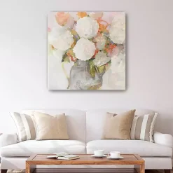 Watercolor Table Bouquet Canvas Art Print