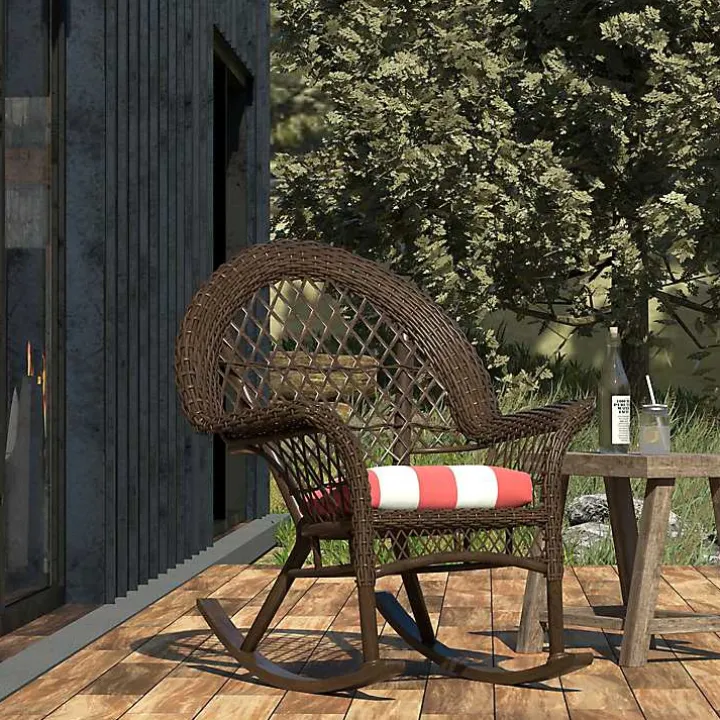 Watermelon Awning Stripe Outdoor Chair Cushion