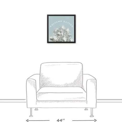 Welcome Easter Hydrangea Framed Canvas Art Print