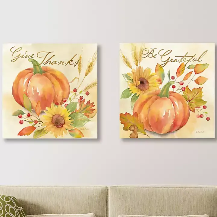 Welcome Fall Canvas Art Prints, Set of 2
