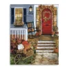 Welcome Fall Porch Canvas Art Print