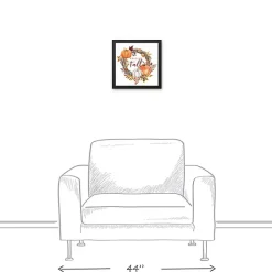 Welcome Fall Wreath Framed Canvas Art Print