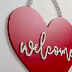 Welcome Heart Hanging Wall Plaque