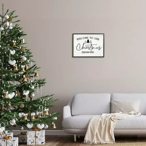 Welcome to Our Christmas Farmhouse Wall Plaque