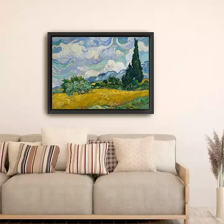 Wheat Field with Cypresses Canvas Print, 42x32 in.