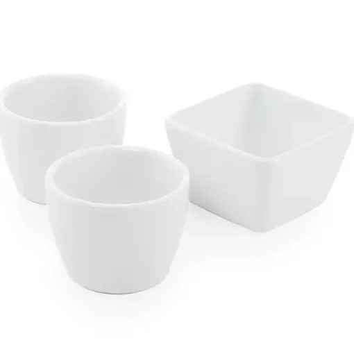 White Acacia Wood Base 4-pc. Tidbit Dish Set