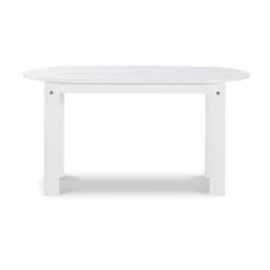 White Acacia Wood Oval Adirondack Coffee Table