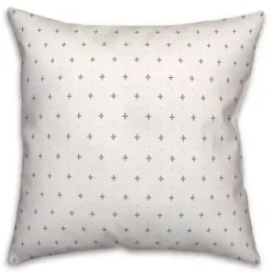White and Blue French Country Outdoor Throw Pillow