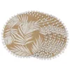 White and Natural Fern Round Placemats, Set of 6