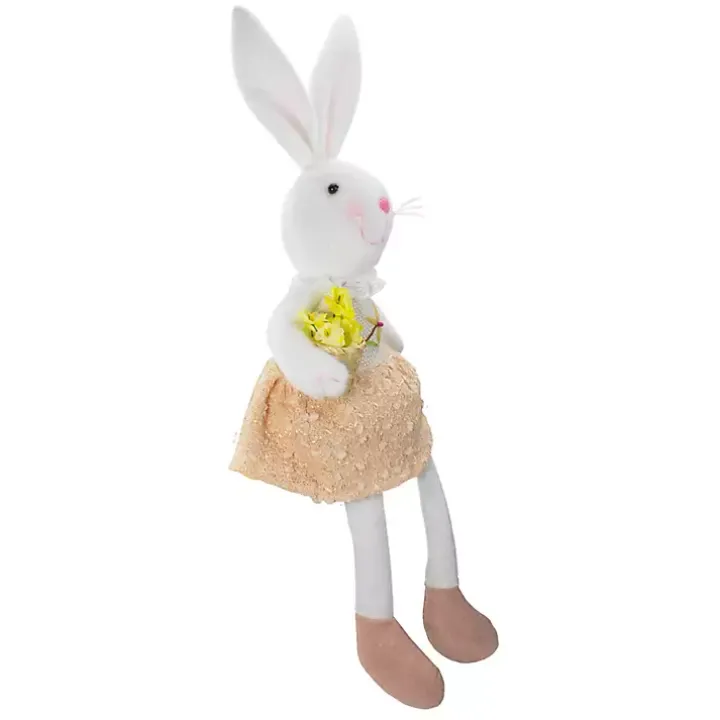 White and Pink Easter Bunny Plush