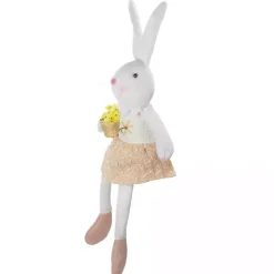 White and Pink Easter Bunny Plush
