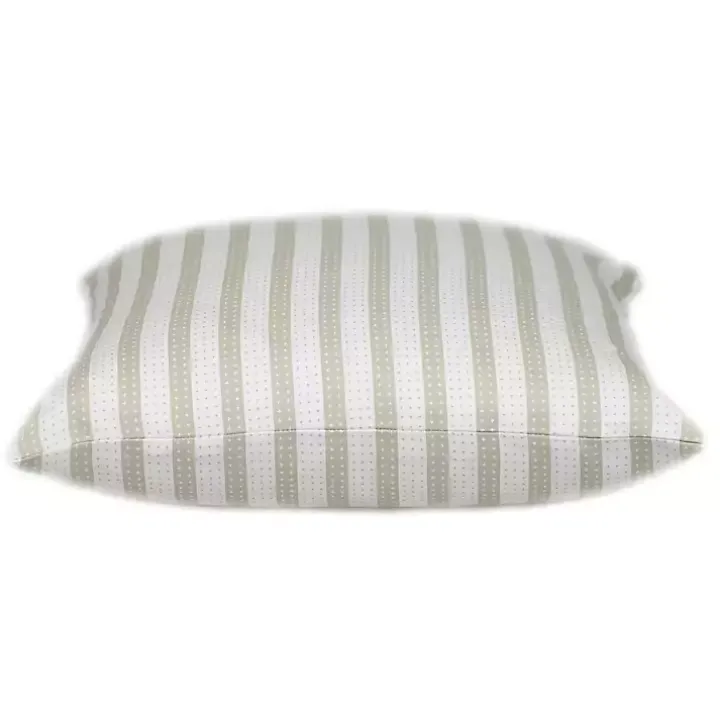 White and Tan Dotted Stripes Pillow