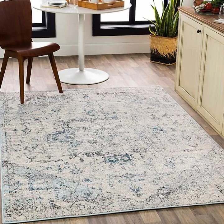 White Anita Distressed Area Rug, 7x10