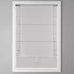 White Basketweave Cordless Roman Shade, 31 in.