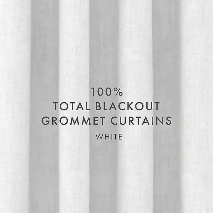 White Blackout Curtains, 84 in.