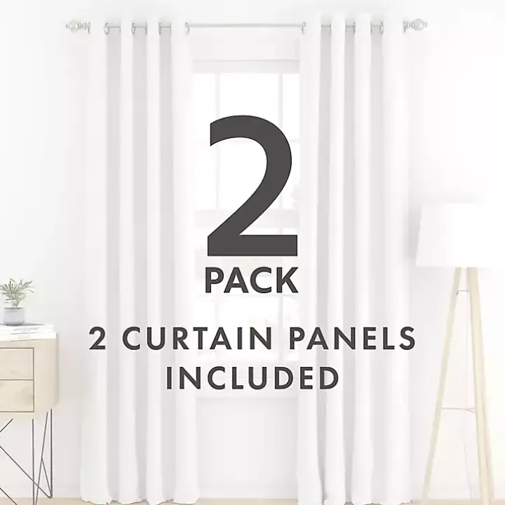 White Blackout Curtains, 84 in.