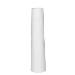 White Ceramic Flower Names Embossed Vase, 12 in.