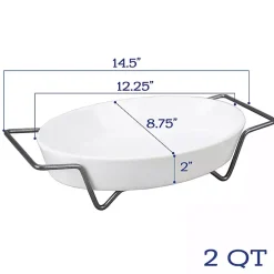 White Ceramic 2-pc. Baker Set with Racks