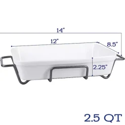 White Ceramic 2-pc. Baker Set with Racks