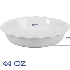 White Ceramic Scalloped Pie Dish
